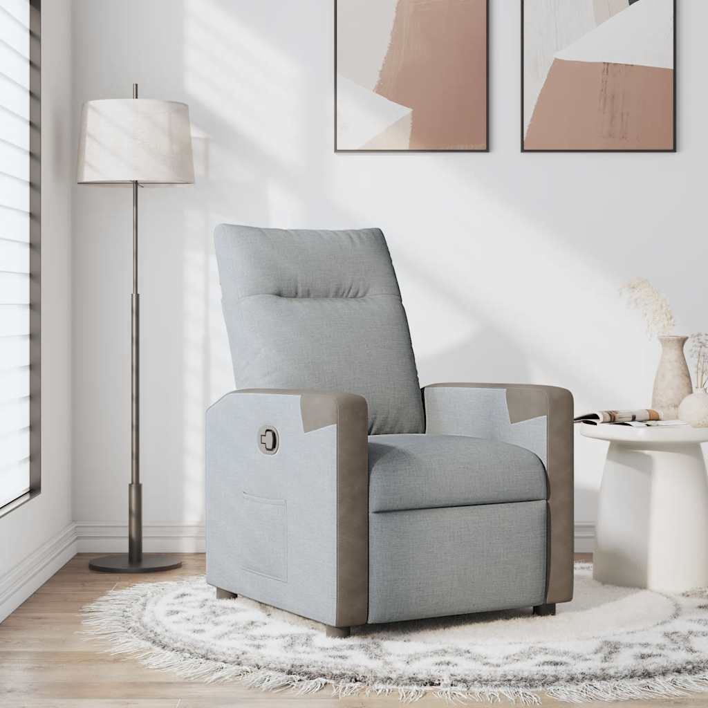Fauteuil verstelbaar stof lichtgrijs is nu te koop bij PeponiXL, paradijselijk wonen!
