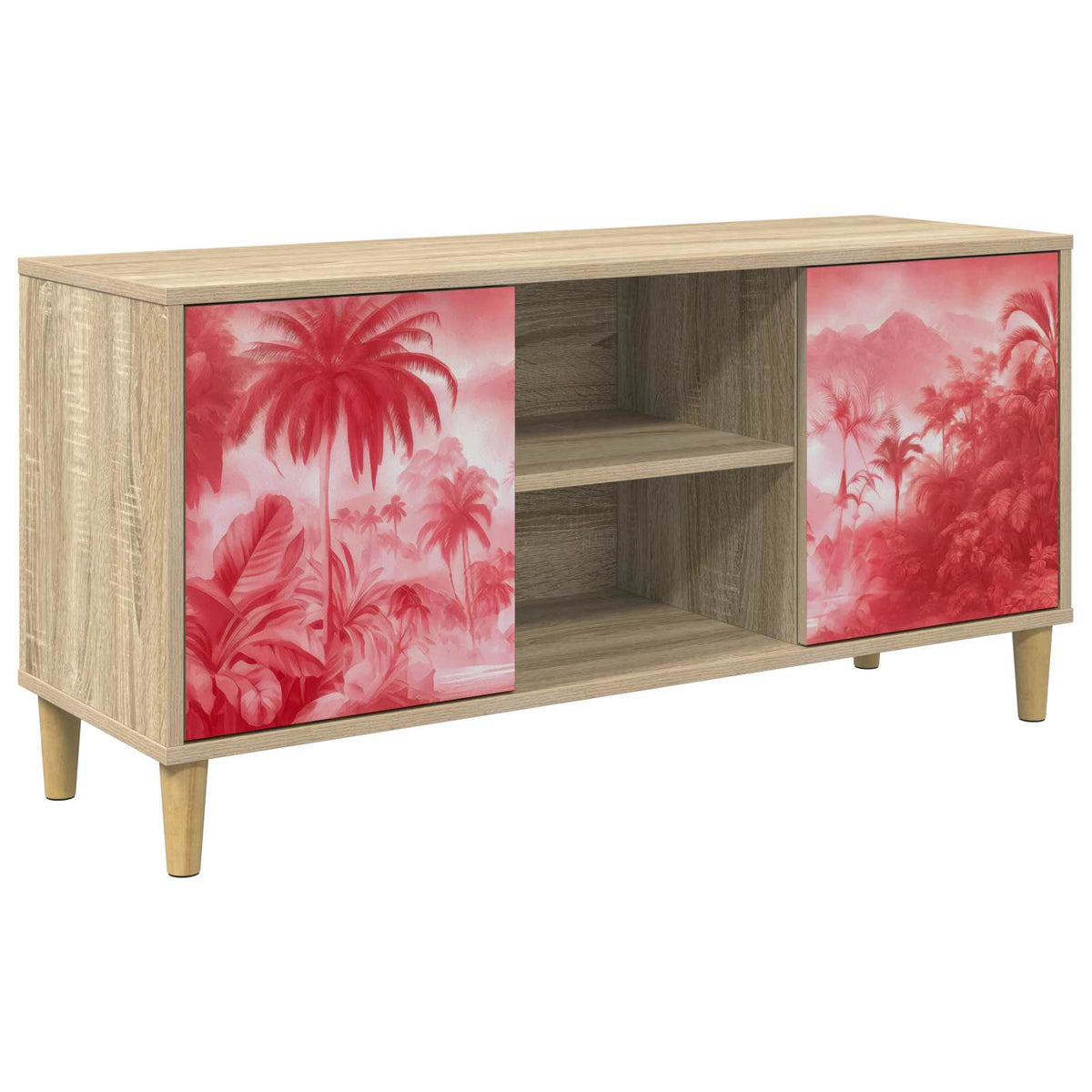 Tv-meubel AACHEN 102 x 33 x 50 cm Sonoma Bewerkt hout is nu te koop bij PeponiXL, paradijselijk wonen!