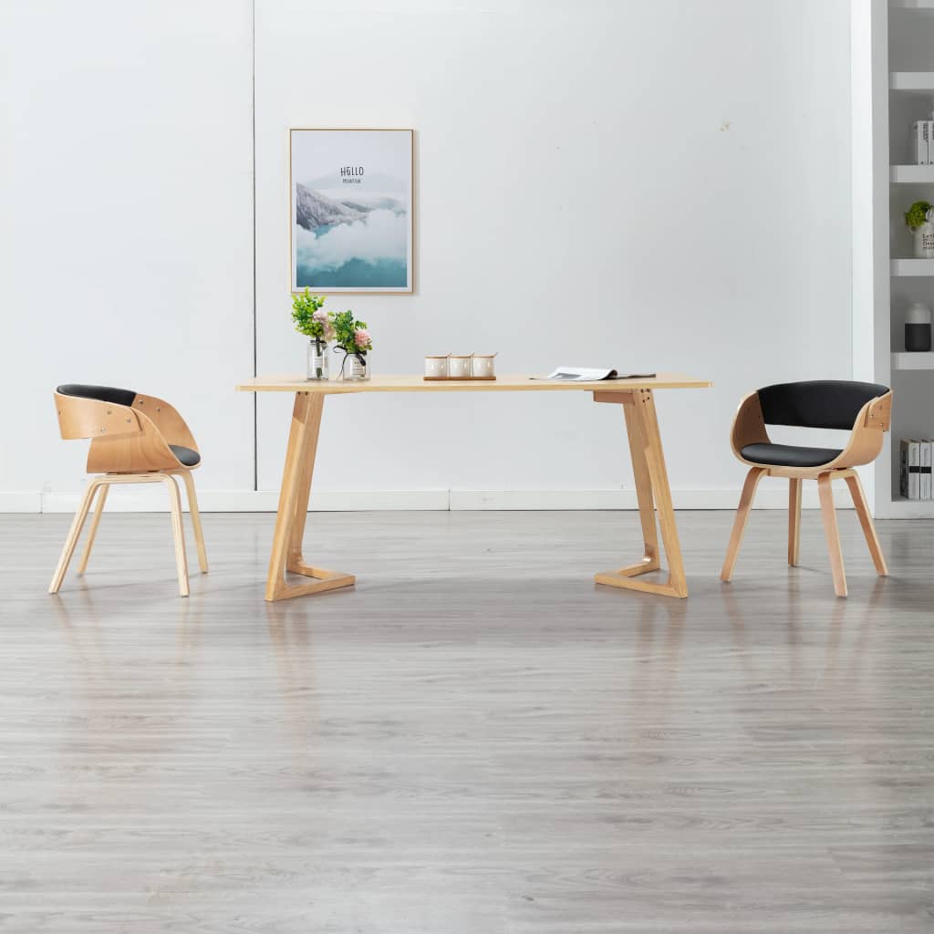 Eetkamerstoelen 2 st gebogen hout en kunstleer is nu te koop bij PeponiXL, paradijselijk wonen!