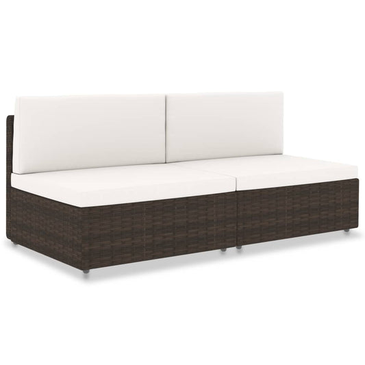 Tweezitsbank sectioneel poly rattan bruin is nu te koop bij PeponiXL, paradijselijk wonen!