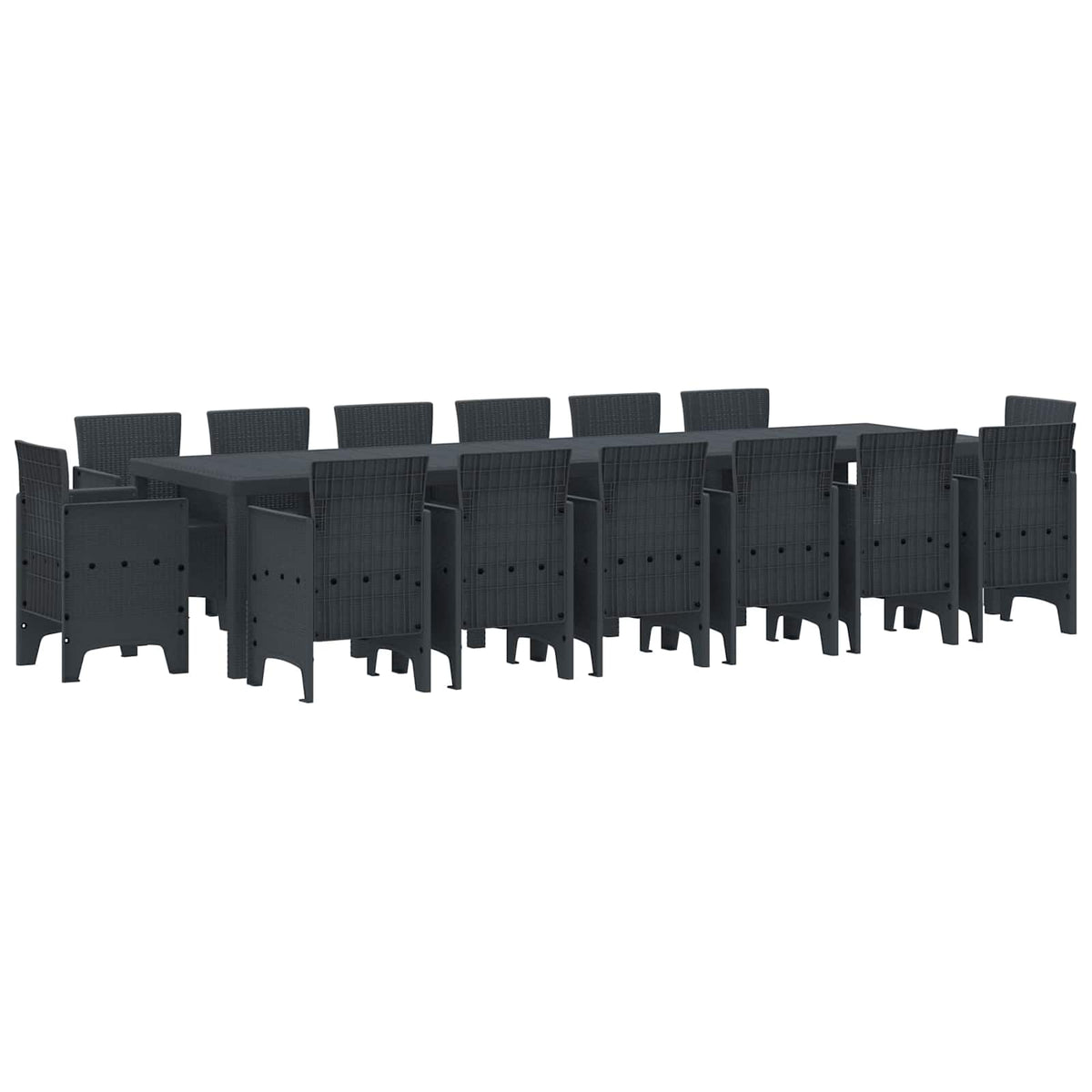 Tuin Eetset 15 pcs Antraciet Polt riet is nu te koop bij PeponiXL, paradijselijk wonen!