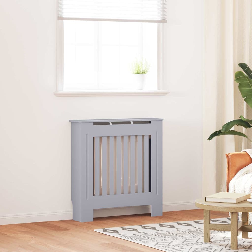 Radiatorafdekking Grijs 78 x 19 x 81,5cm Bewerkt hout is nu te koop bij PeponiXL, paradijselijk wonen!