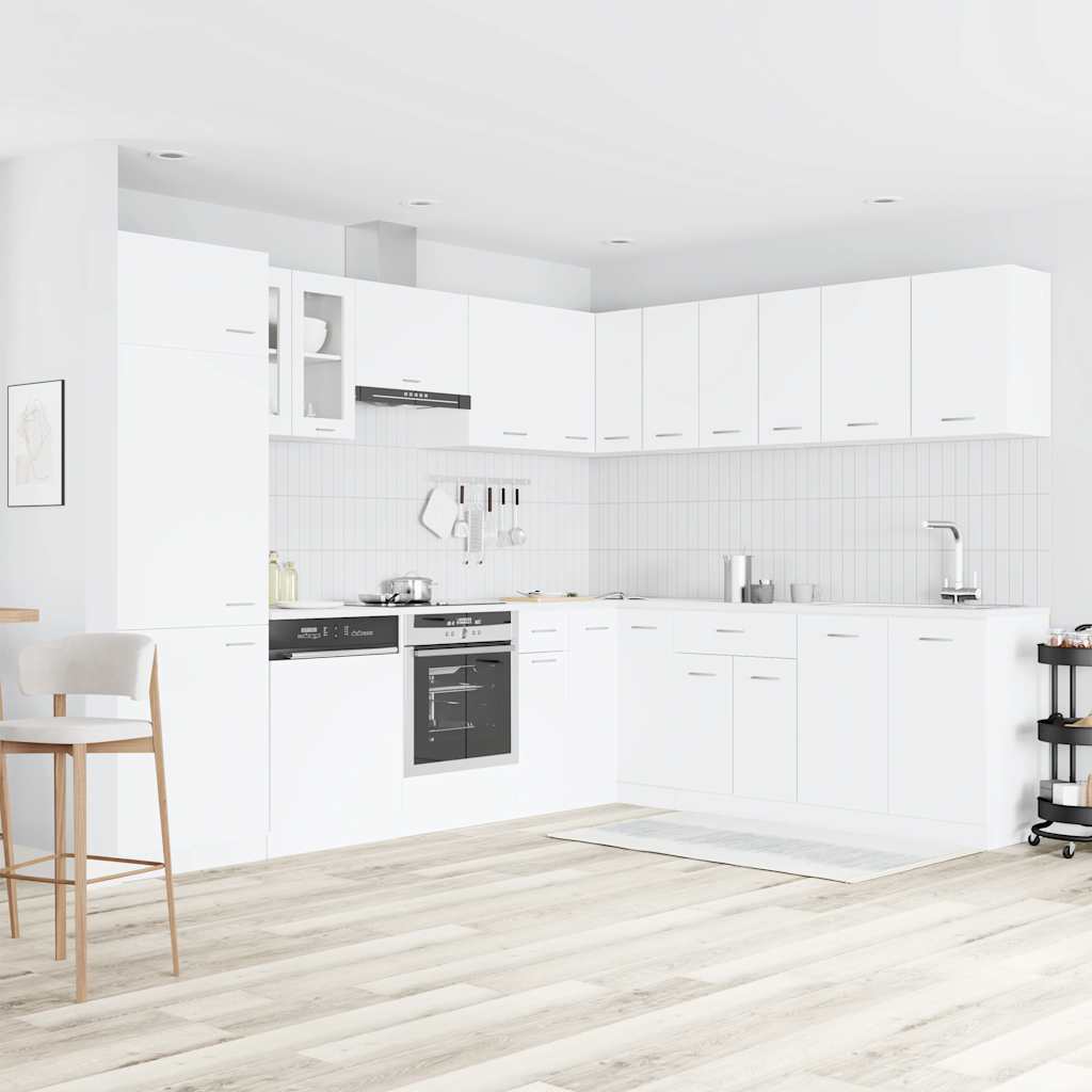 14-delige Keukenkastenset Lyon bewerkt hout wit is nu te koop bij PeponiXL, paradijselijk wonen!