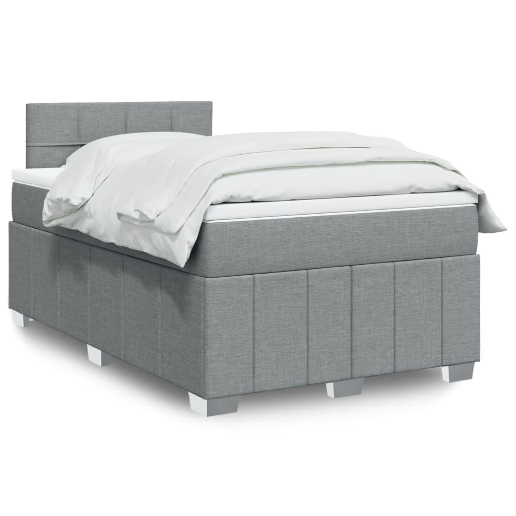 Boxspring met matras stof lichtgrijs 120x190 cm is nu te koop bij PeponiXL, paradijselijk wonen!