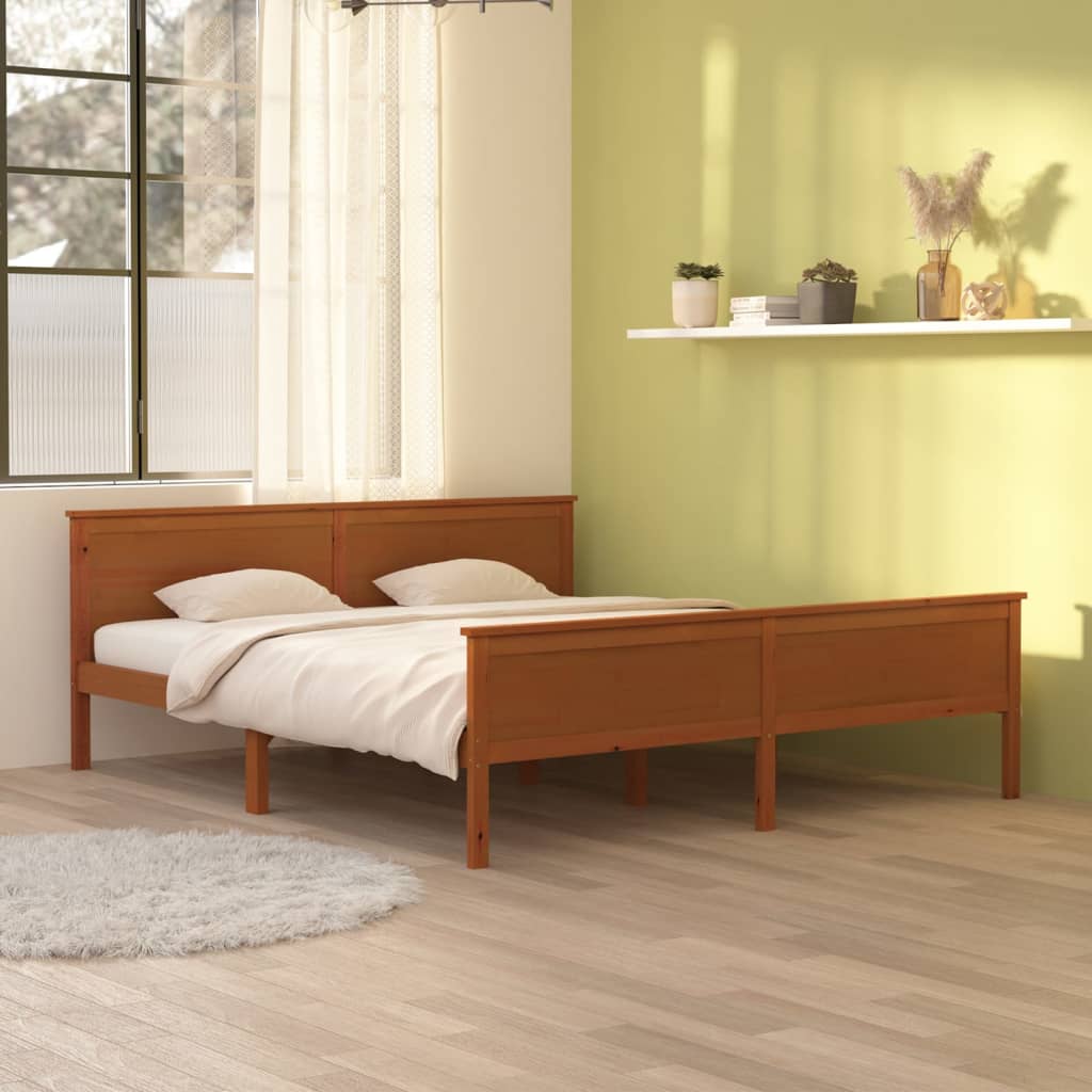 Bedframe massief grenenhout honingbruin 180x200 cm is nu te koop bij PeponiXL, paradijselijk wonen!