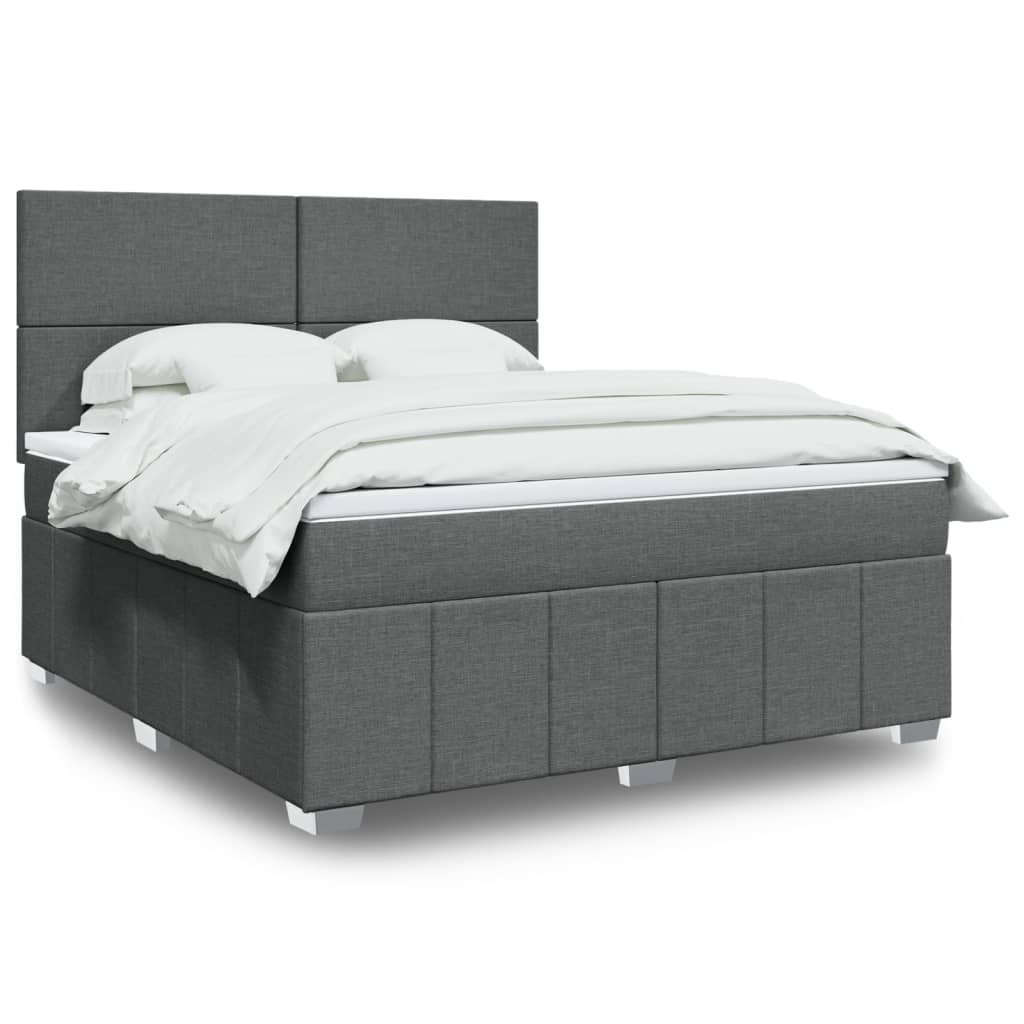 Boxspring met matras stof donkergrijs 180x200 cm is nu te koop bij PeponiXL, paradijselijk wonen!