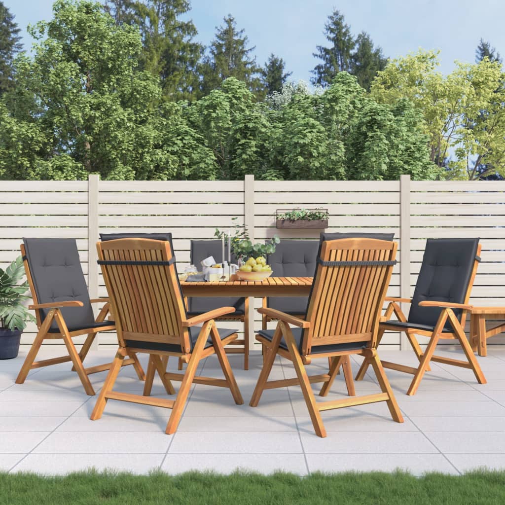 Tuinstoelen 6 st verstelbaar met kussens massief teakhout is nu te koop bij PeponiXL, paradijselijk wonen!