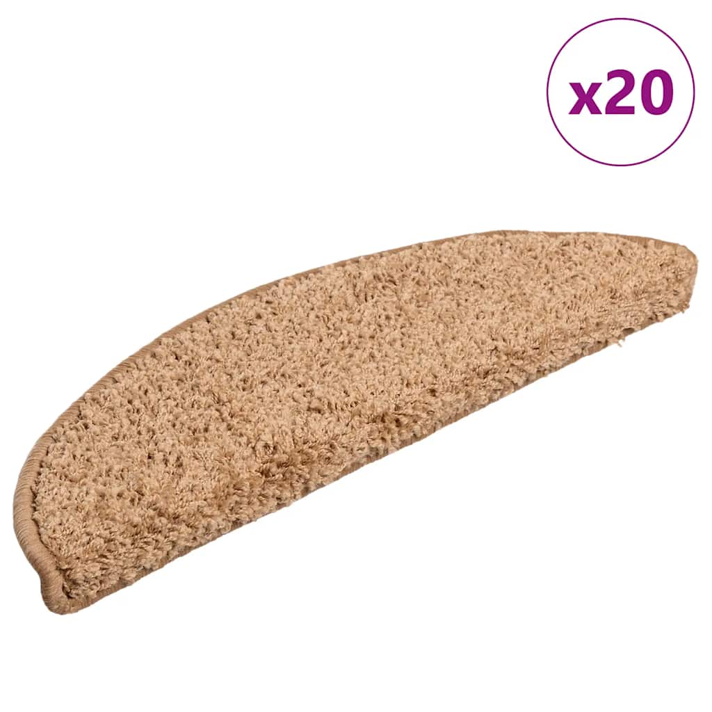 Trapmatten 20 st 56x17x3 cm beige halfrond is nu te koop bij PeponiXL, paradijselijk wonen!