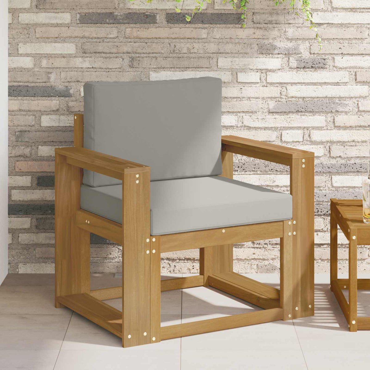 2 Stuk Buiten bankenset Polyester Wit en Lichtgrijs is nu te koop bij PeponiXL, paradijselijk wonen!