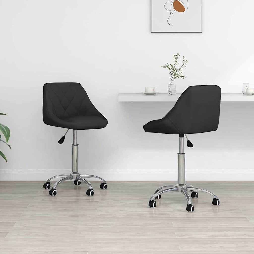 Eetkamerstoelen draaibaar 2 st kunstleer zwart is nu te koop bij PeponiXL, paradijselijk wonen!