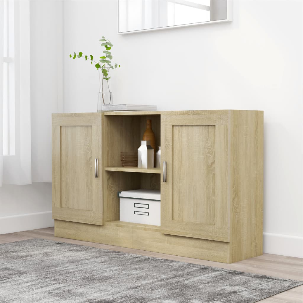 Dressoir 120x30,5x70 cm bewerkt hout sonoma eikenkleurig is nu te koop bij PeponiXL, paradijselijk wonen!