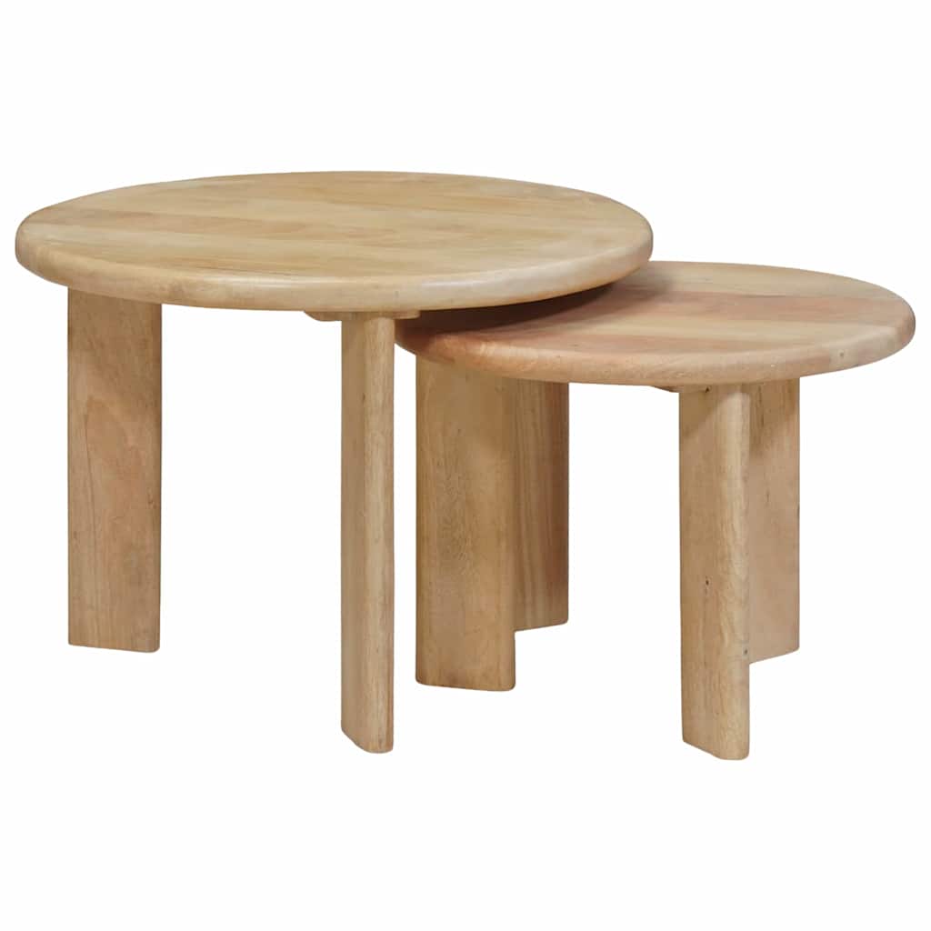 Nest Koffietafels 2 pcs Zwart Massief Mango Hout is nu te koop bij PeponiXL, paradijselijk wonen!