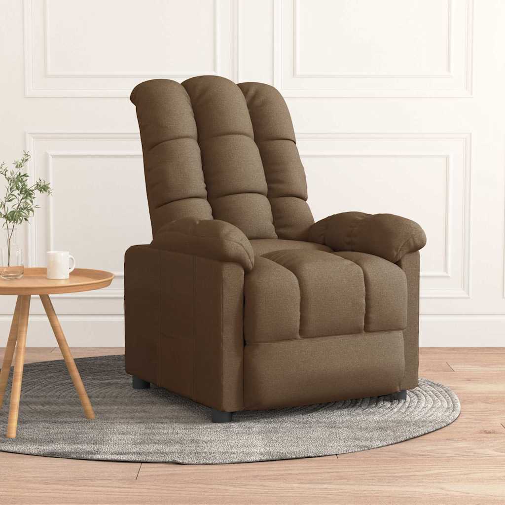Fauteuil verstelbaar stof bruin is nu te koop bij PeponiXL, paradijselijk wonen!
