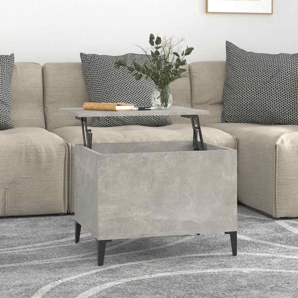 Salontafel 60x44,5x45 cm bewerkt hout betongrijs is nu te koop bij PeponiXL, paradijselijk wonen!