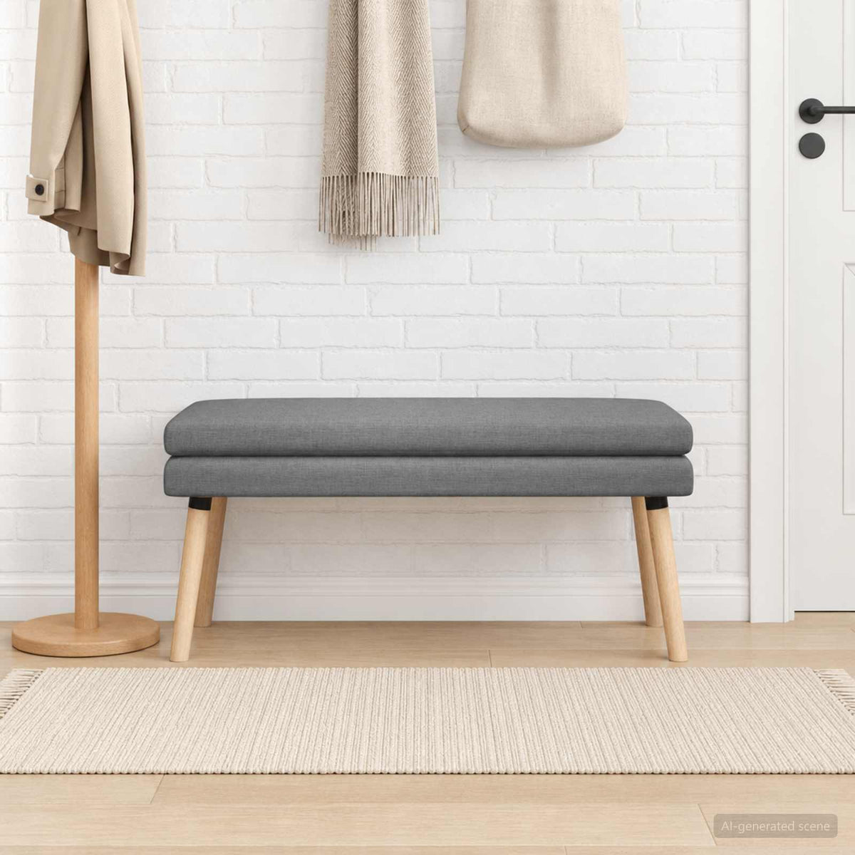 Dubbel Laagige Bank Donkergrijs 110 x 40 x 47 cm Stof is nu te koop bij PeponiXL, paradijselijk wonen!
