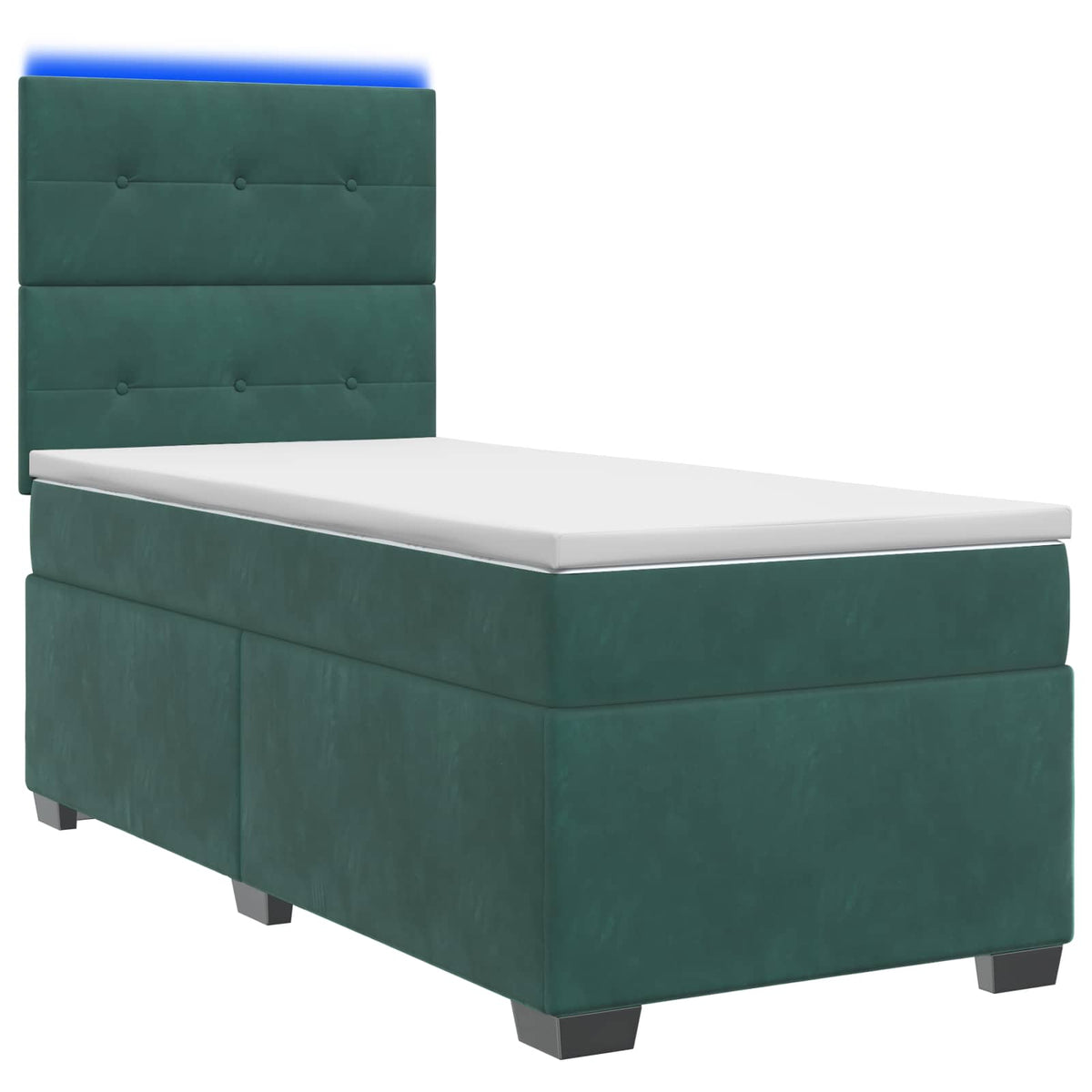 Boxspringbed met matras Donkergroen 80 x 200 cm Fluweel is nu te koop bij PeponiXL, paradijselijk wonen!
