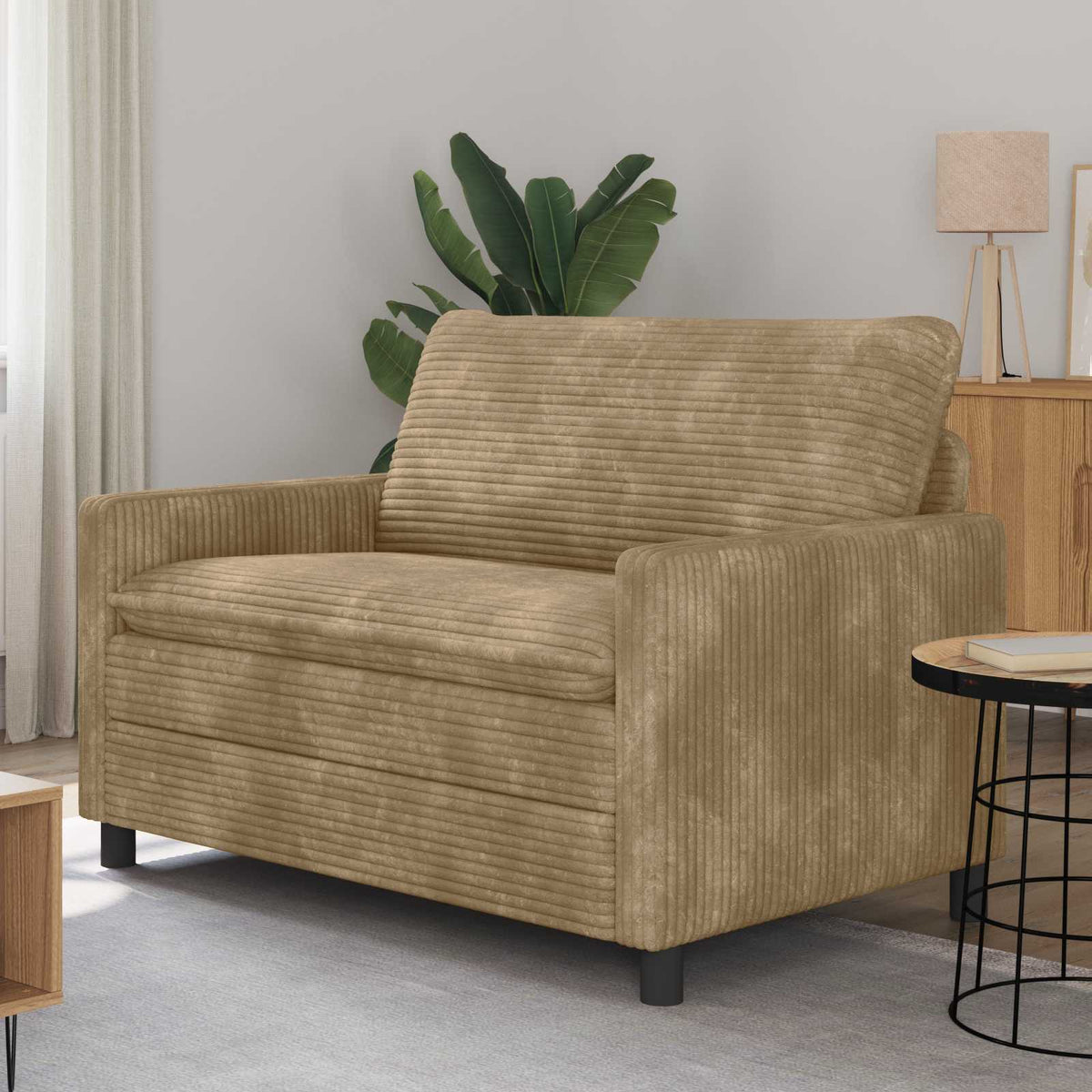 Bank Taupe 126 x 81 x 87,5 cm Polyester is nu te koop bij PeponiXL, paradijselijk wonen!