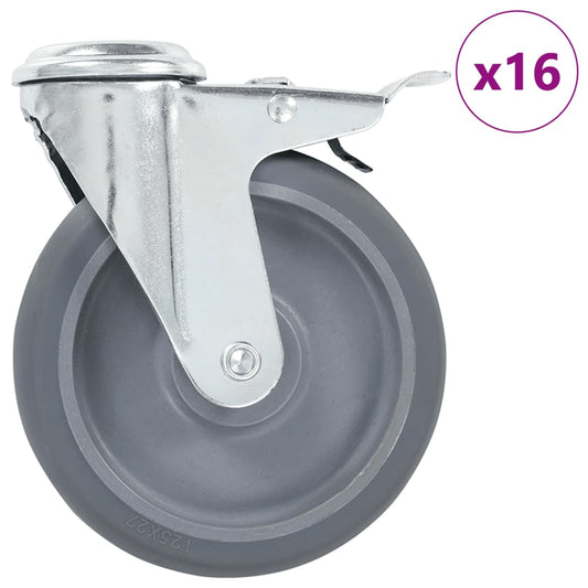 16 st Zwenkwielen met boutgaten 125 mm is nu te koop bij PeponiXL, paradijselijk wonen!