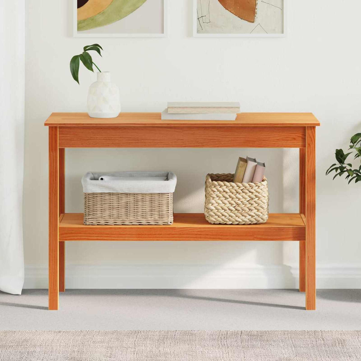 Wandtafel Wasbruin 110 x 40 x 75 cm Massief grenenhout is nu te koop bij PeponiXL, paradijselijk wonen!