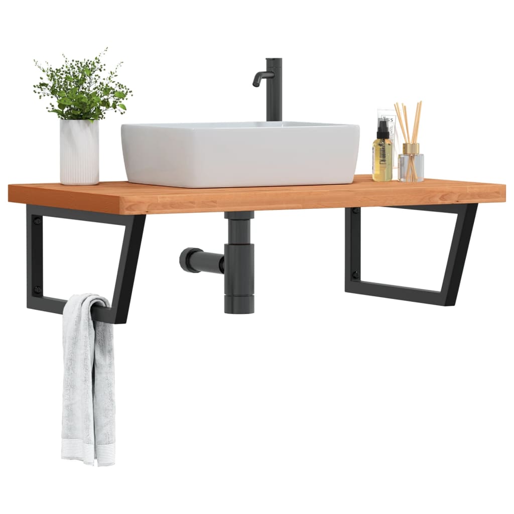Badkamer wandschap staal en massief beukenhout is nu te koop bij PeponiXL, paradijselijk wonen!