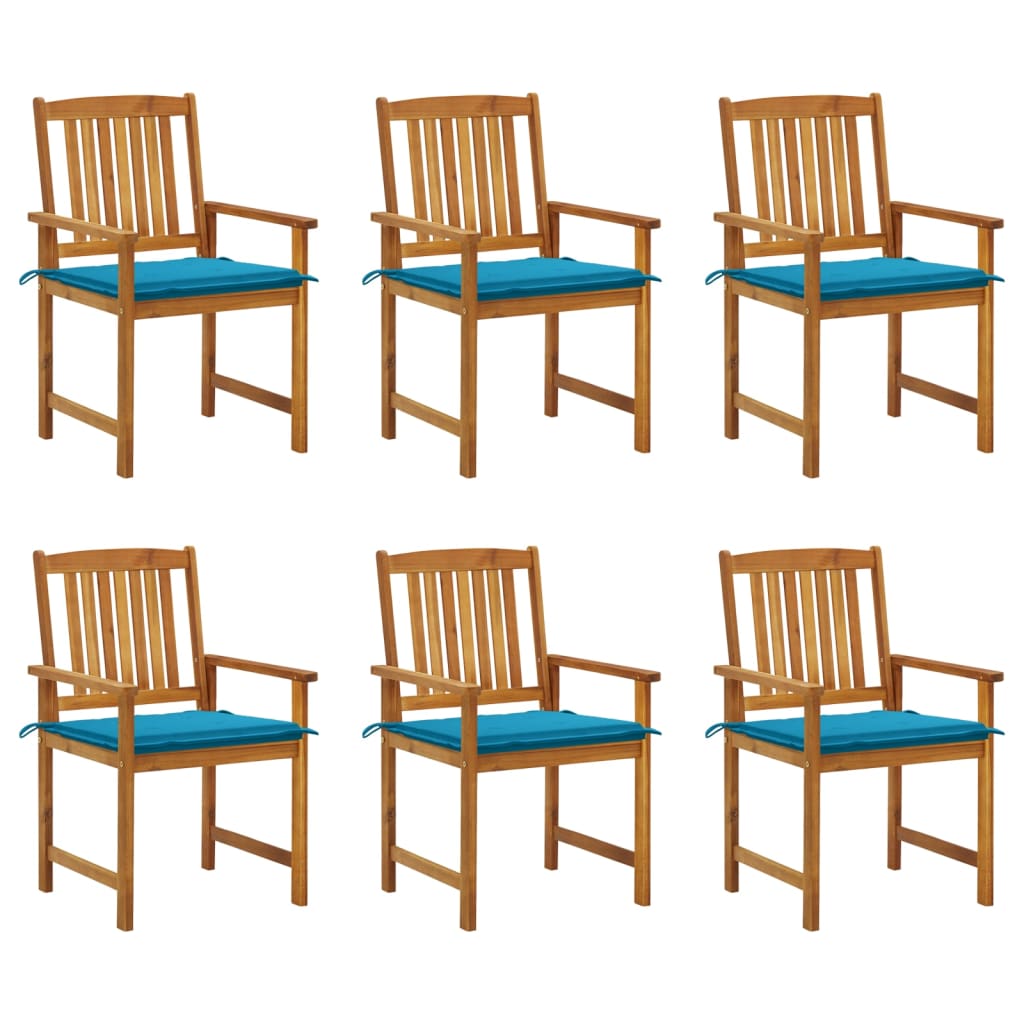 Tuinstoelen 6 st met kussens massief acaciahout is nu te koop bij PeponiXL, paradijselijk wonen!