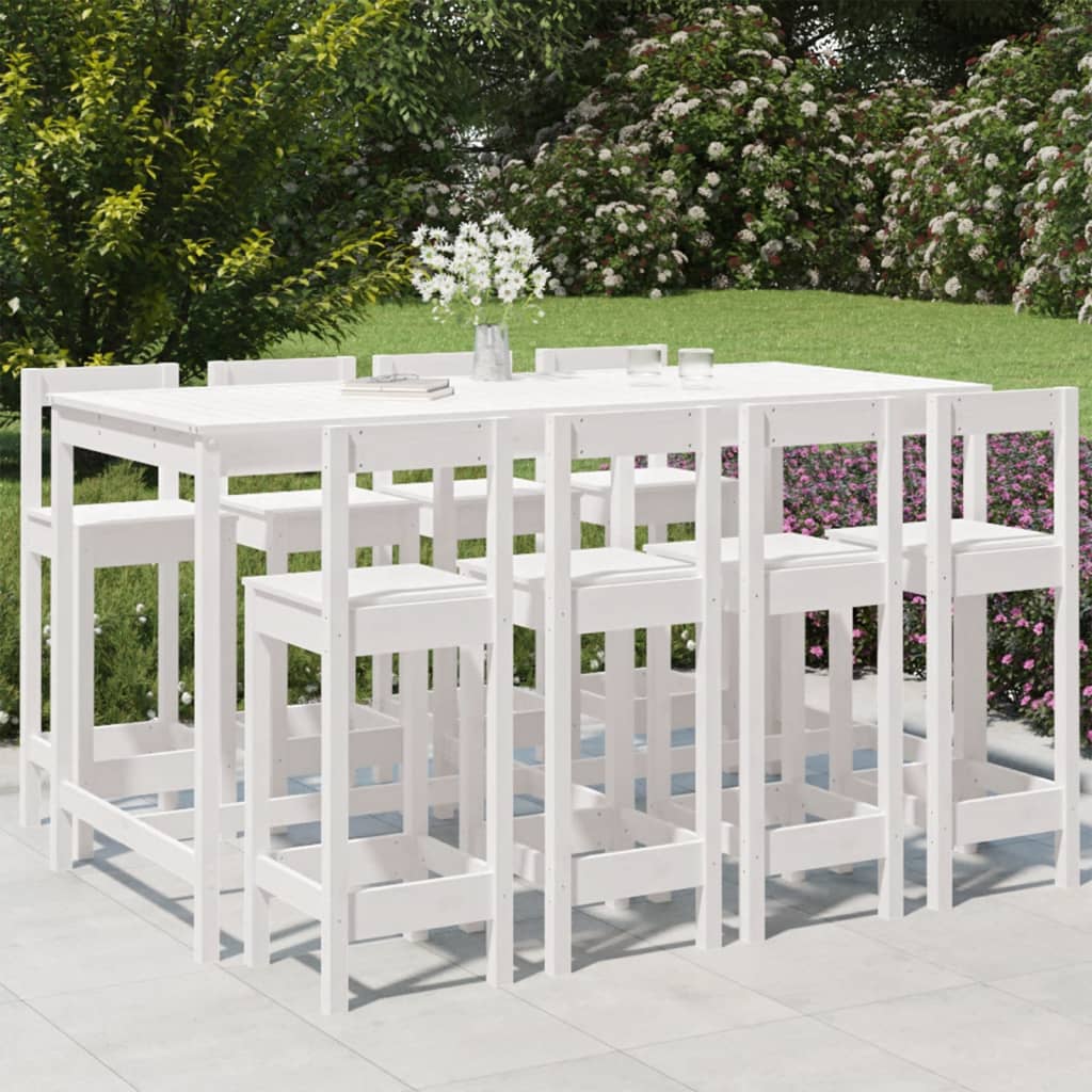 9-delige Barset massief grenenhout wit is nu te koop bij PeponiXL, paradijselijk wonen!
