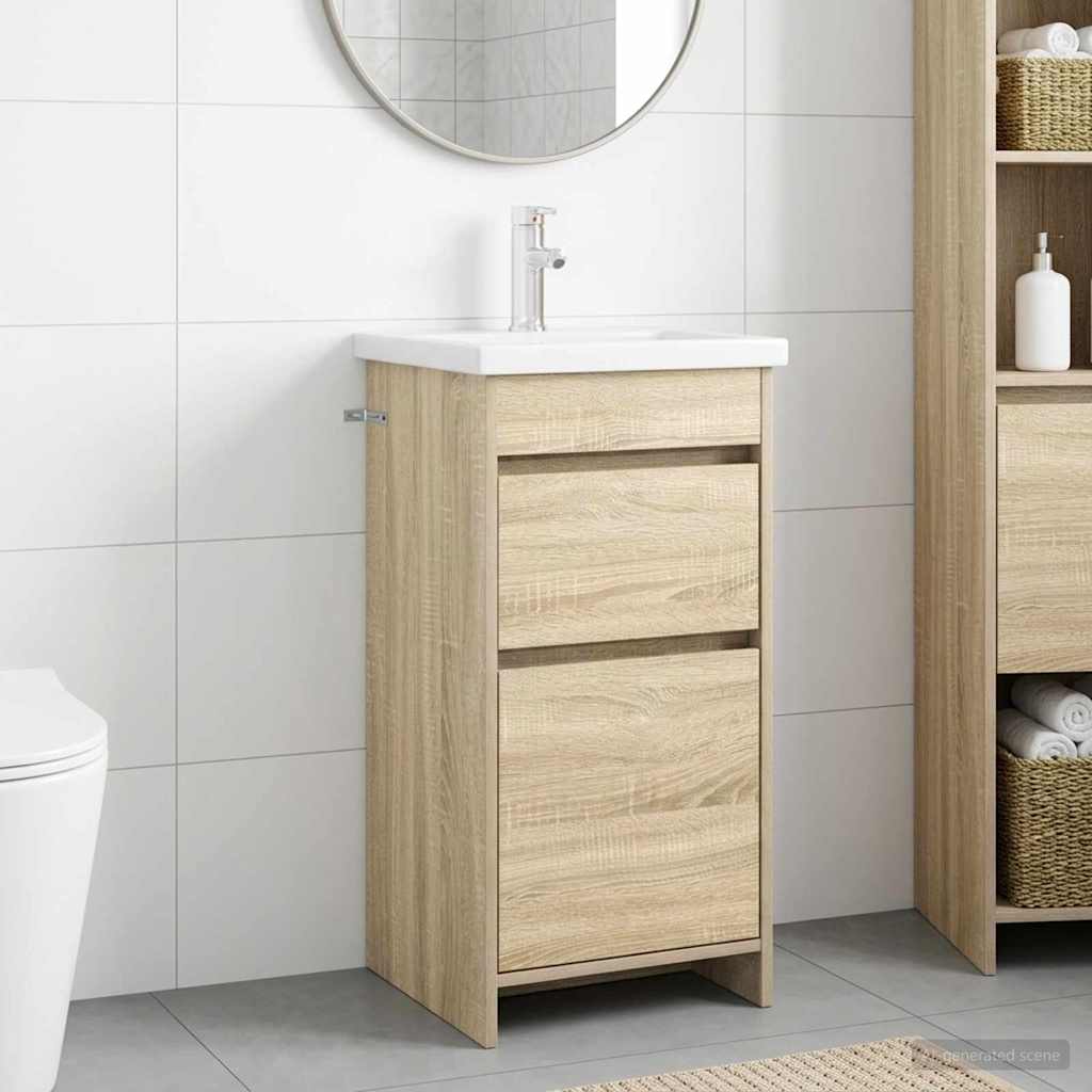 Badkamermeubel met Wasbak Sonoma Eiken 42 x 40 x 84,5 cm is nu te koop bij PeponiXL, paradijselijk wonen!
