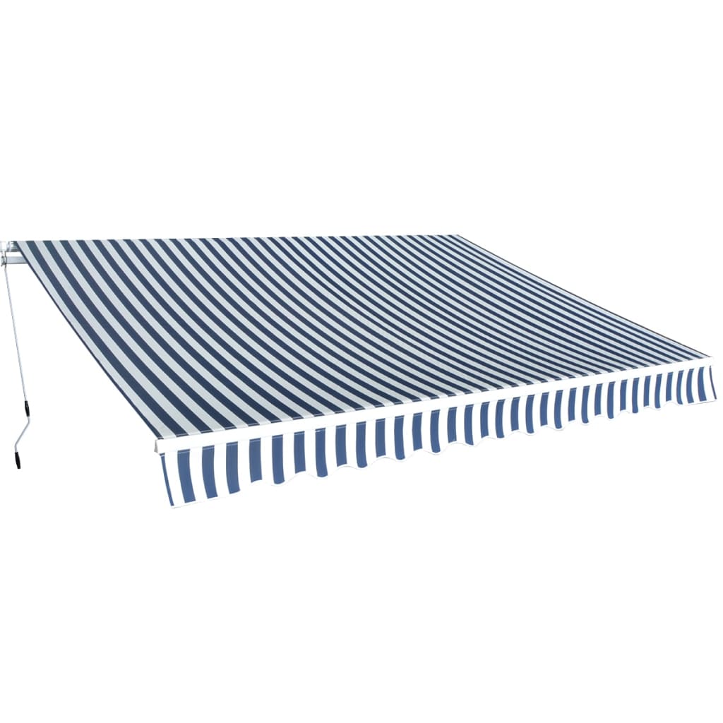 Luifel handmatig uittrekbaar 350 cm blauw/wit is nu te koop bij PeponiXL, paradijselijk wonen!