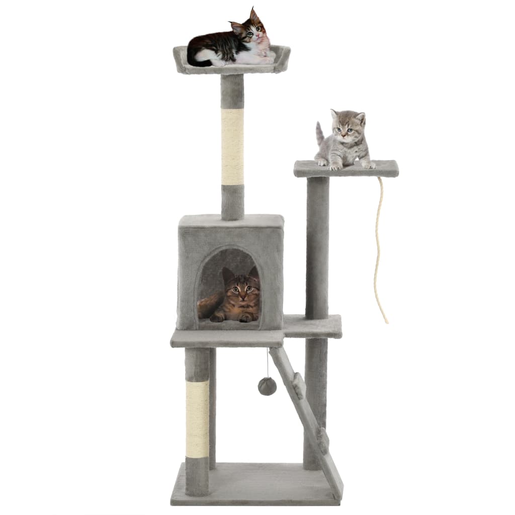 Kattenkrabpaal met sisal krabpalen 120 cm grijs is nu te koop bij PeponiXL, paradijselijk wonen!