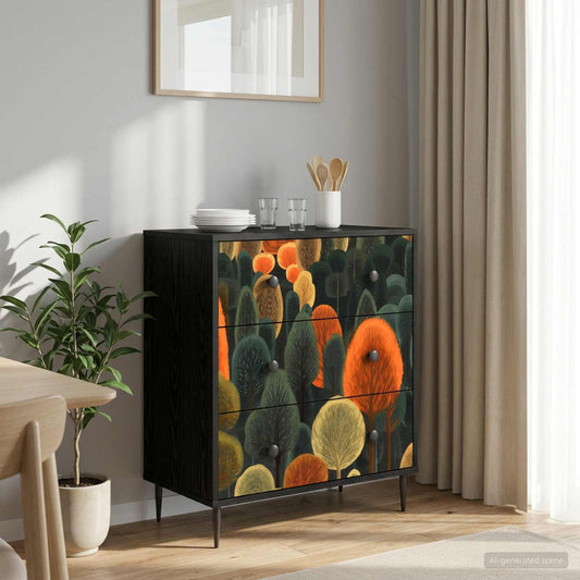 Ladekast ZAANDAM Bosprint 66 x 36,5 x 76 cm Bewerkt hout is nu te koop bij PeponiXL, paradijselijk wonen!