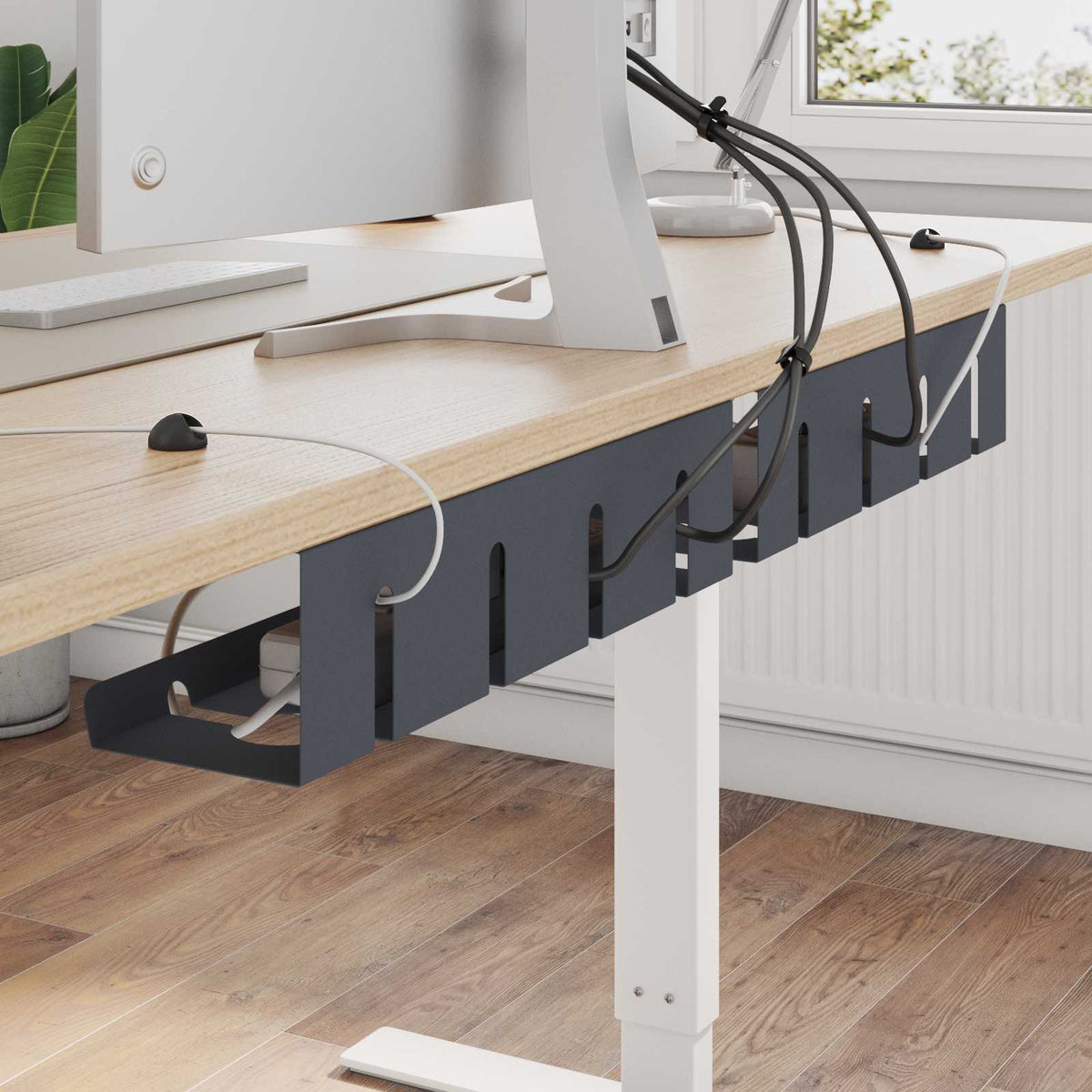 Kabelgoot voor onder bureau 2 st Antracietkleurig is nu te koop bij PeponiXL, paradijselijk wonen!