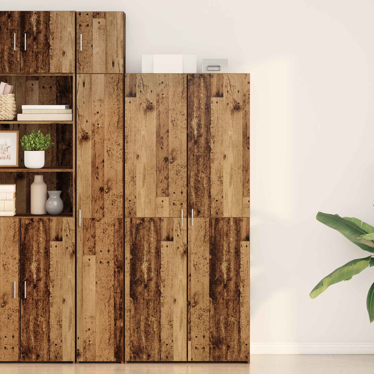 Hoge kast Oudhout 80 x 42 x 185 cm is nu te koop bij PeponiXL, paradijselijk wonen!