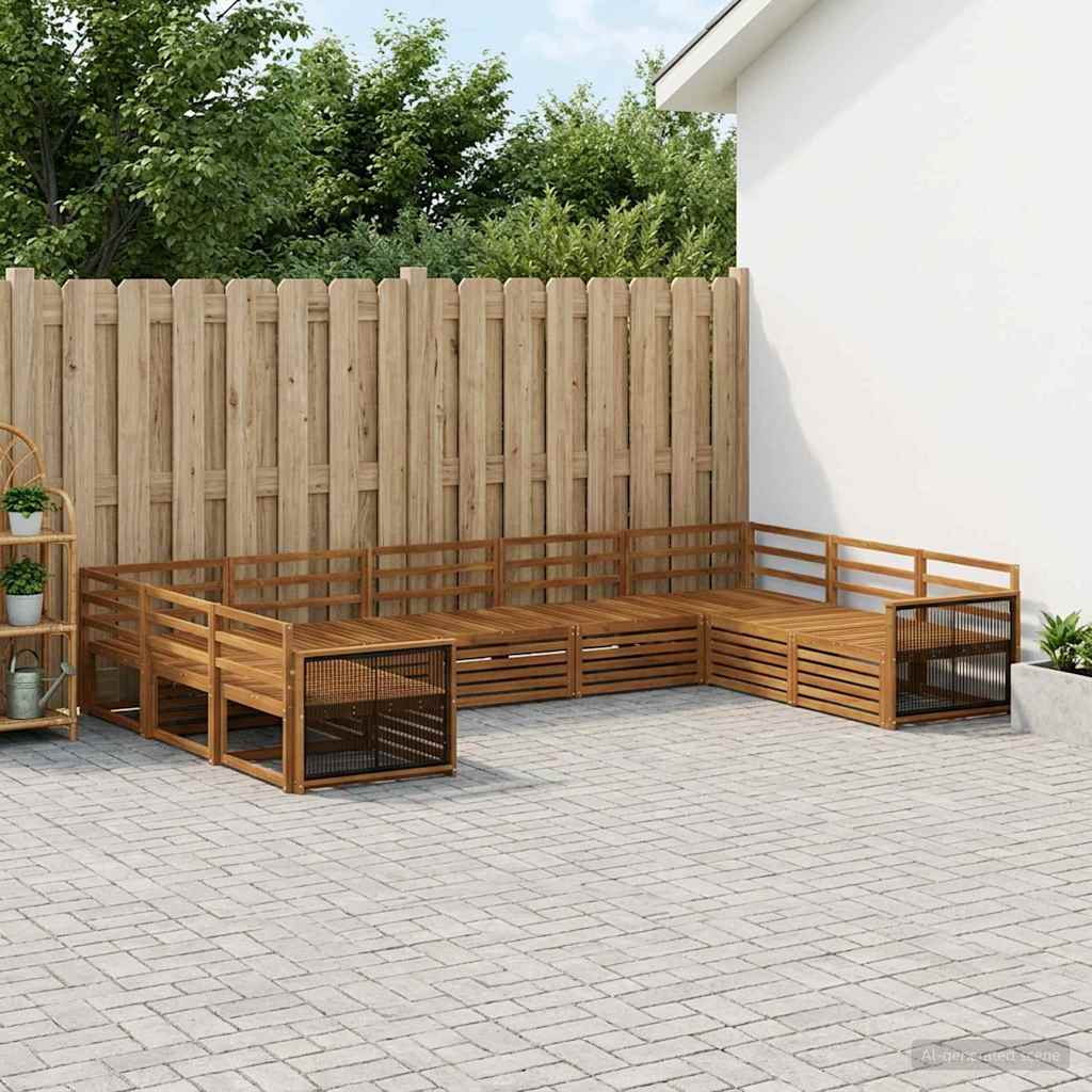 Buiten bankenset 9 pcs Naturel Massief Acaciahout is nu te koop bij PeponiXL, paradijselijk wonen!