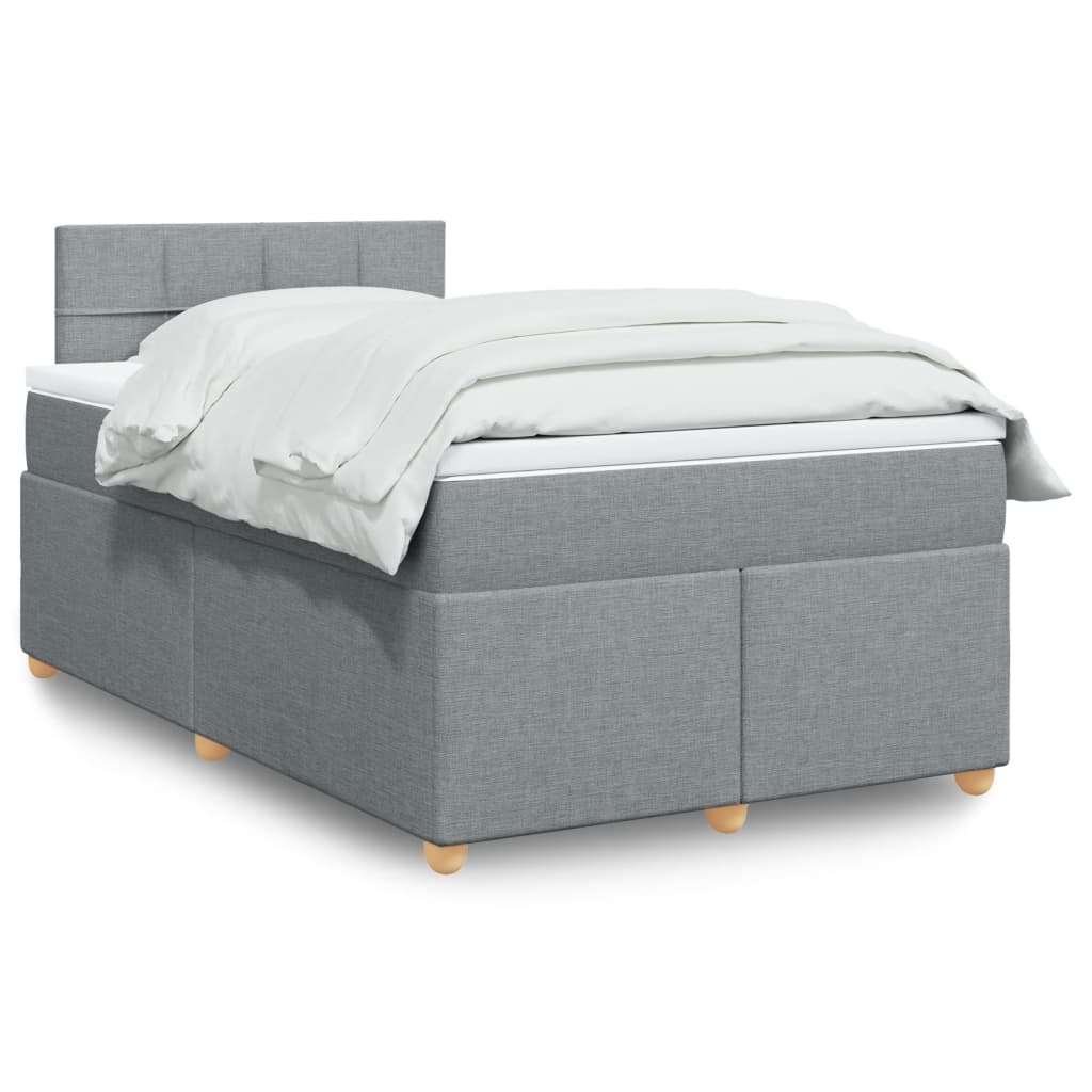 Boxspring met matras stof lichtgrijs 120x190 cm is nu te koop bij PeponiXL, paradijselijk wonen!