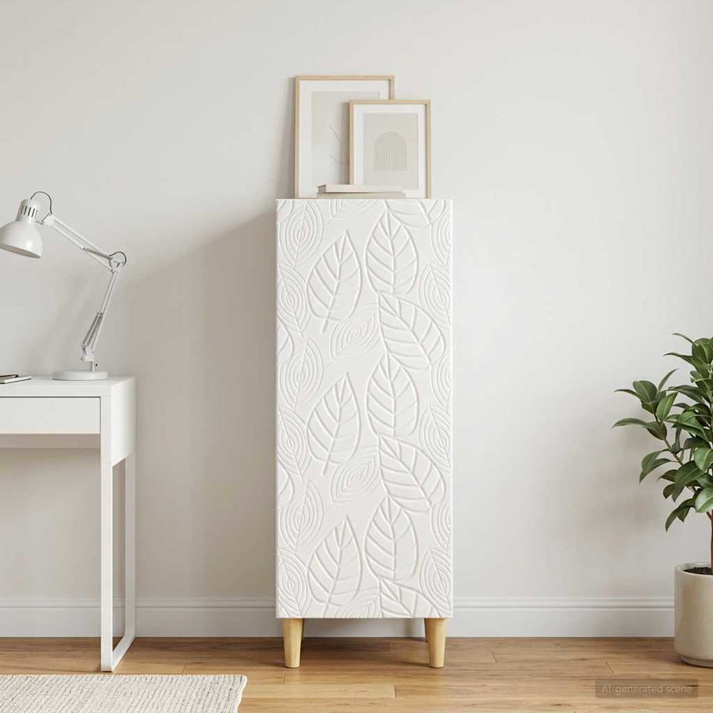 Dressoir Hoogglans Wit 33 x 34,5 x 90 cm Bewerkt hout is nu te koop bij PeponiXL, paradijselijk wonen!