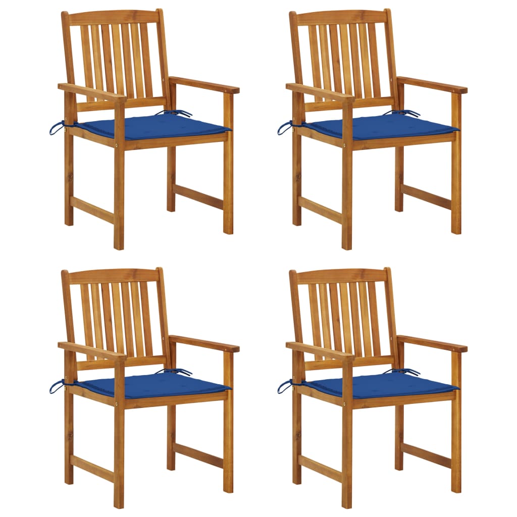 Tuinstoelen 4 st met kussens massief acaciahout is nu te koop bij PeponiXL, paradijselijk wonen!