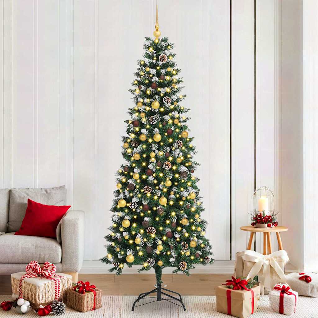 Kunstkerstboom met 300 LED Groen 210 cm PVC en Plastic en Staal is nu te koop bij PeponiXL, paradijselijk wonen!