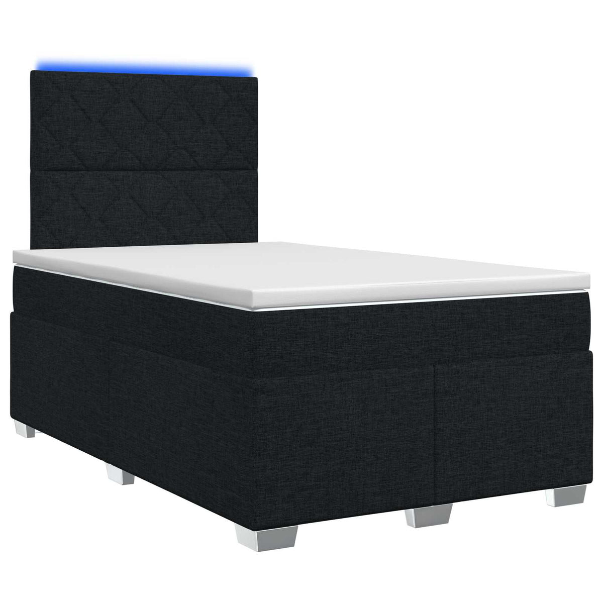 Boxspringbed met matras met hoofdeinde Zwart 120 x 200 cm Stof is nu te koop bij PeponiXL, paradijselijk wonen!