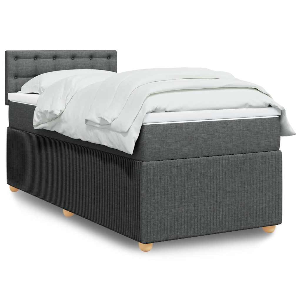 Boxspring met matras stof donkergrijs 90x190 cm is nu te koop bij PeponiXL, paradijselijk wonen!