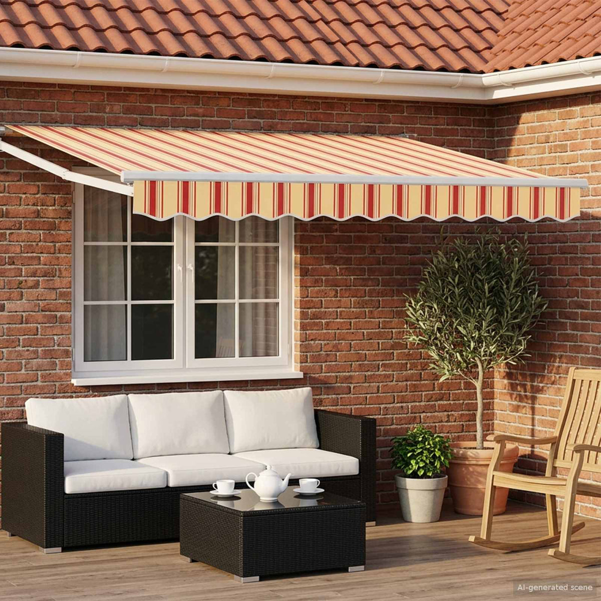 Elektrisch Uittrekbaar Zonnescherm Multikleur 3,5 x 2,5 m is nu te koop bij PeponiXL, paradijselijk wonen!