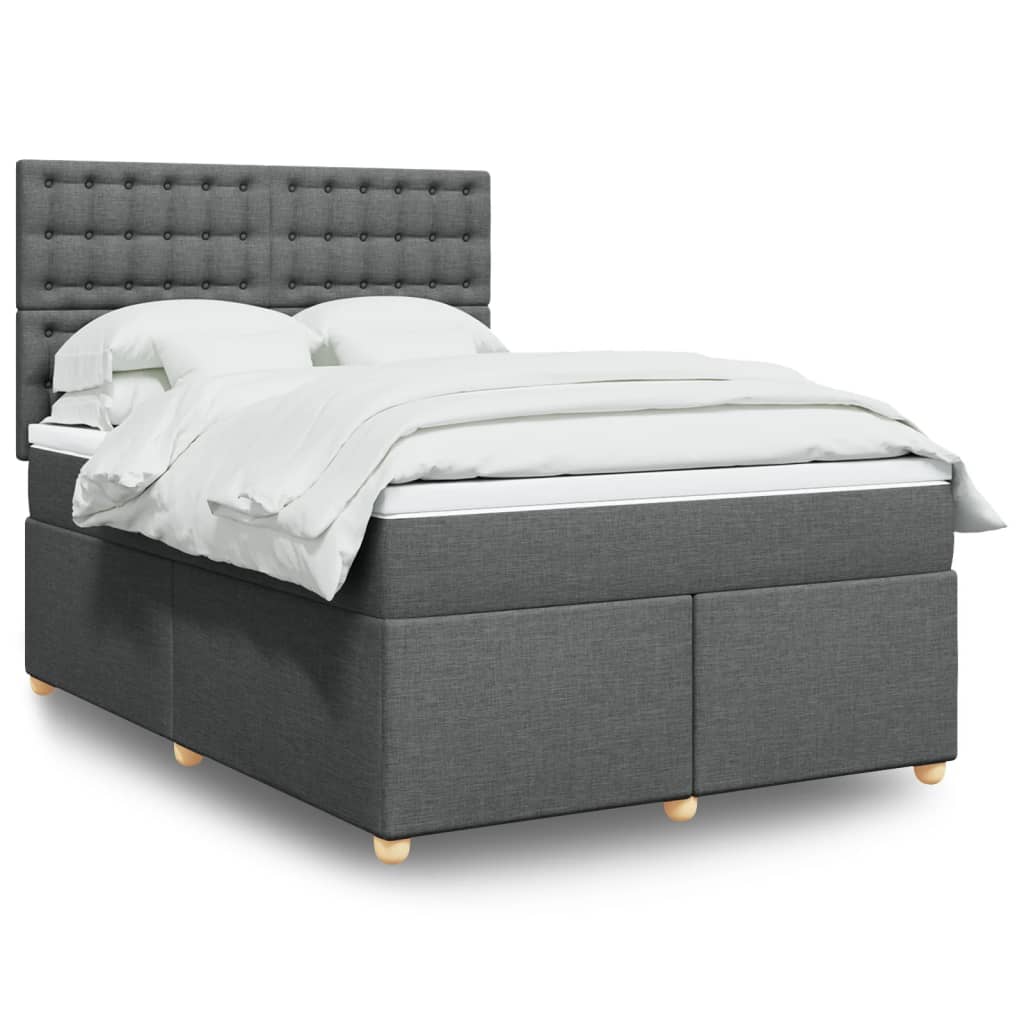 Boxspring met matras stof donkergrijs 160x200 cm is nu te koop bij PeponiXL, paradijselijk wonen!