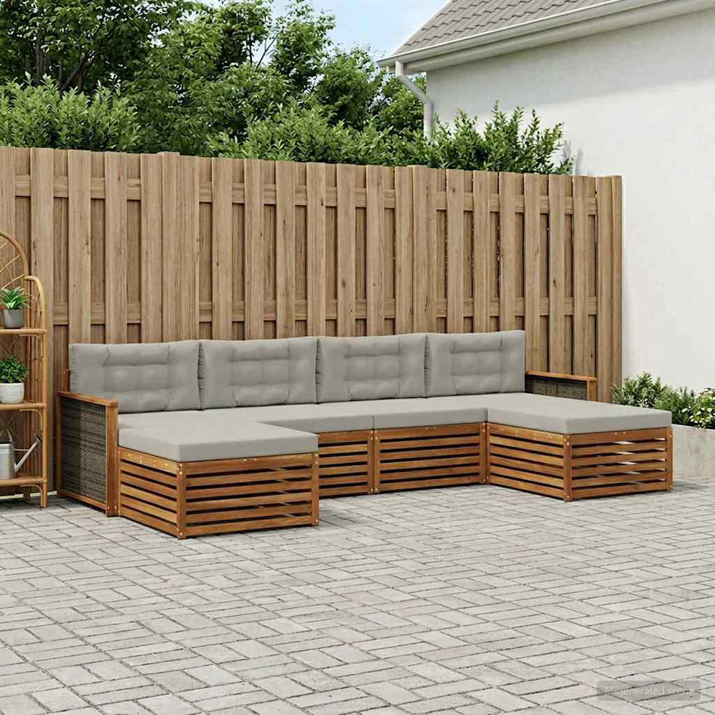 Sofa-Sets met kussen 6 pcs Massief Acaciahout is nu te koop bij PeponiXL, paradijselijk wonen!