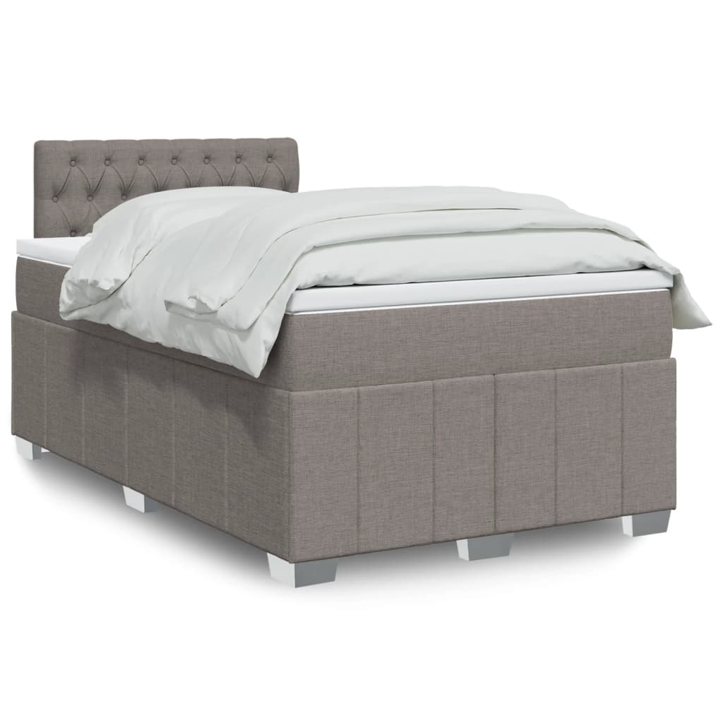 Boxspring met matras stof taupe 120x200 cm is nu te koop bij PeponiXL, paradijselijk wonen!
