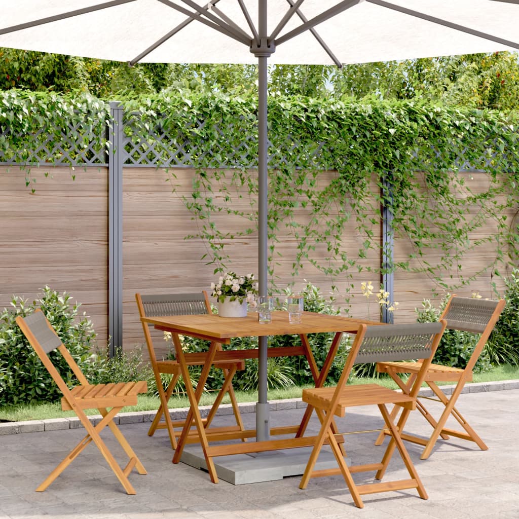 5-delige Tuinset polypropeen en massief hout grijs is nu te koop bij PeponiXL, paradijselijk wonen!