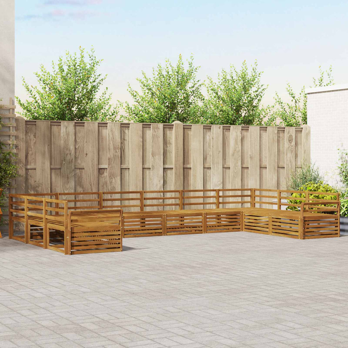 Sofa-Sets 10 pcs Naturel Massief Acaciahout is nu te koop bij PeponiXL, paradijselijk wonen!