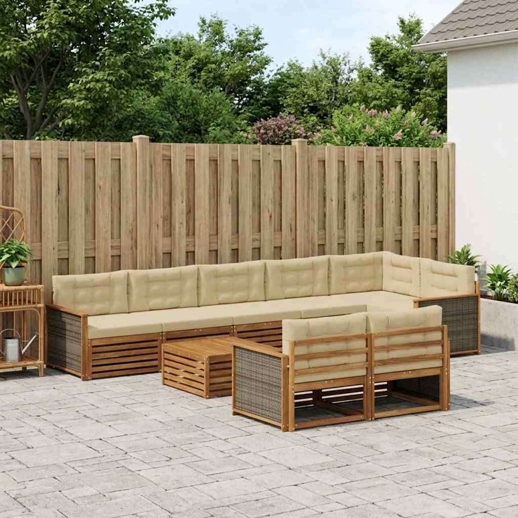 Buiten bankenset met kussen 9 pcs is nu te koop bij PeponiXL, paradijselijk wonen!