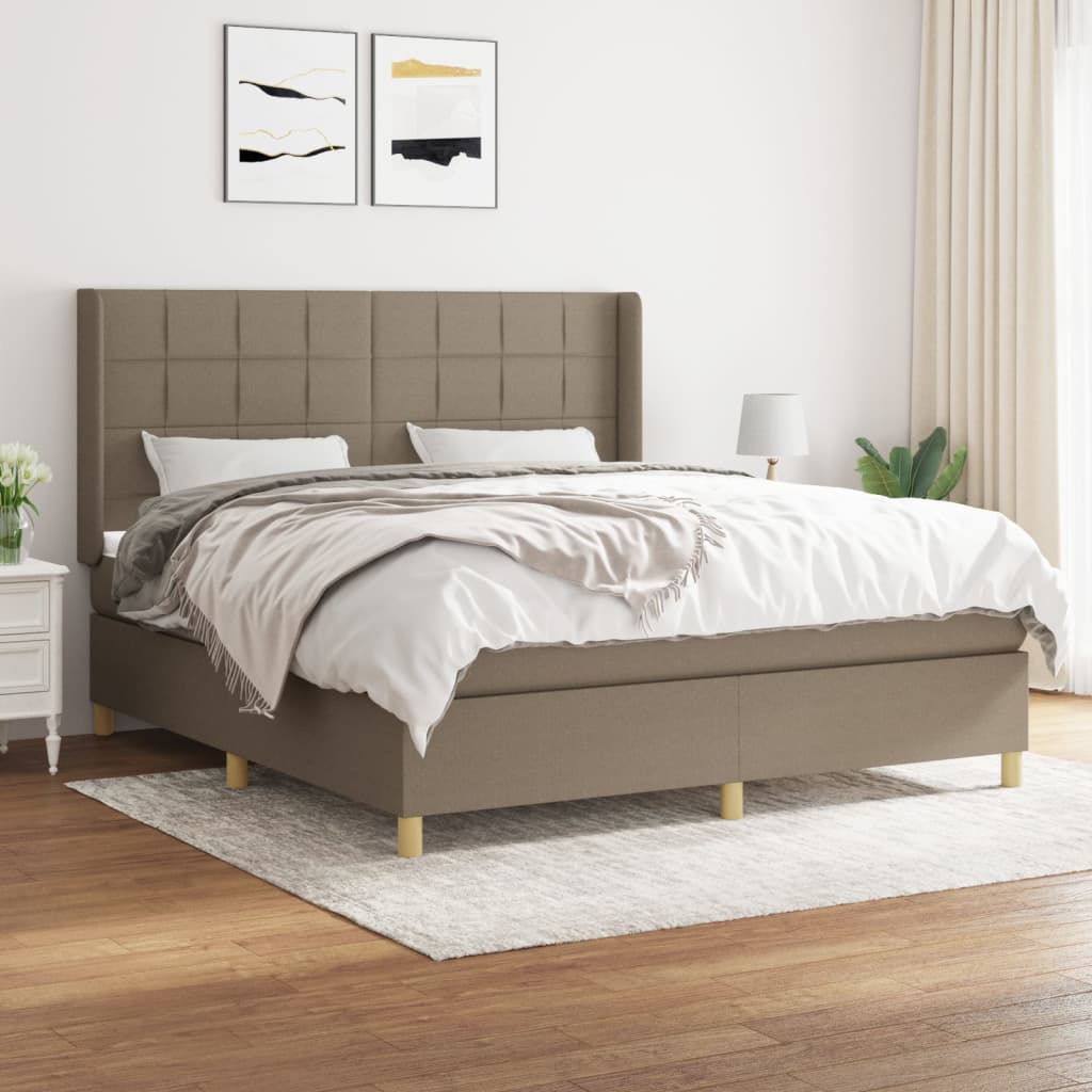 Boxspring met matras stof taupe 160x200 cm is nu te koop bij PeponiXL, paradijselijk wonen!