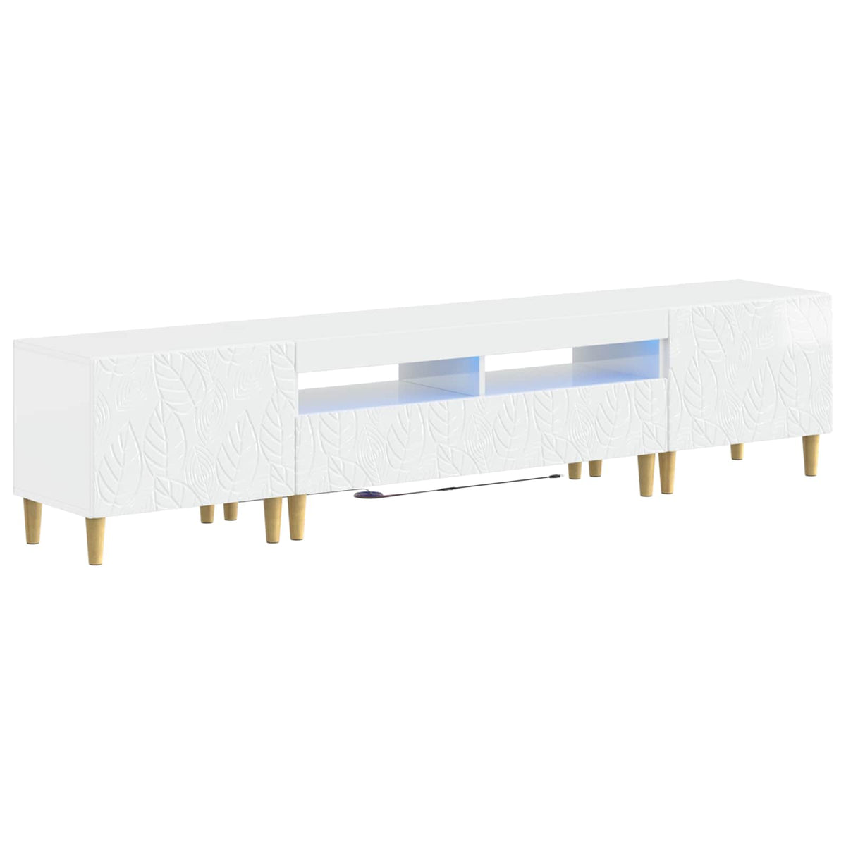 5-delige LED TV-kast Hoogglans Wit Bewerkt hout is nu te koop bij PeponiXL, paradijselijk wonen!