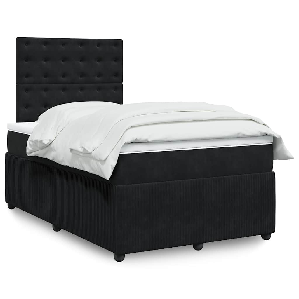 Boxspring met matras fluweel zwart 120x190 cm is nu te koop bij PeponiXL, paradijselijk wonen!