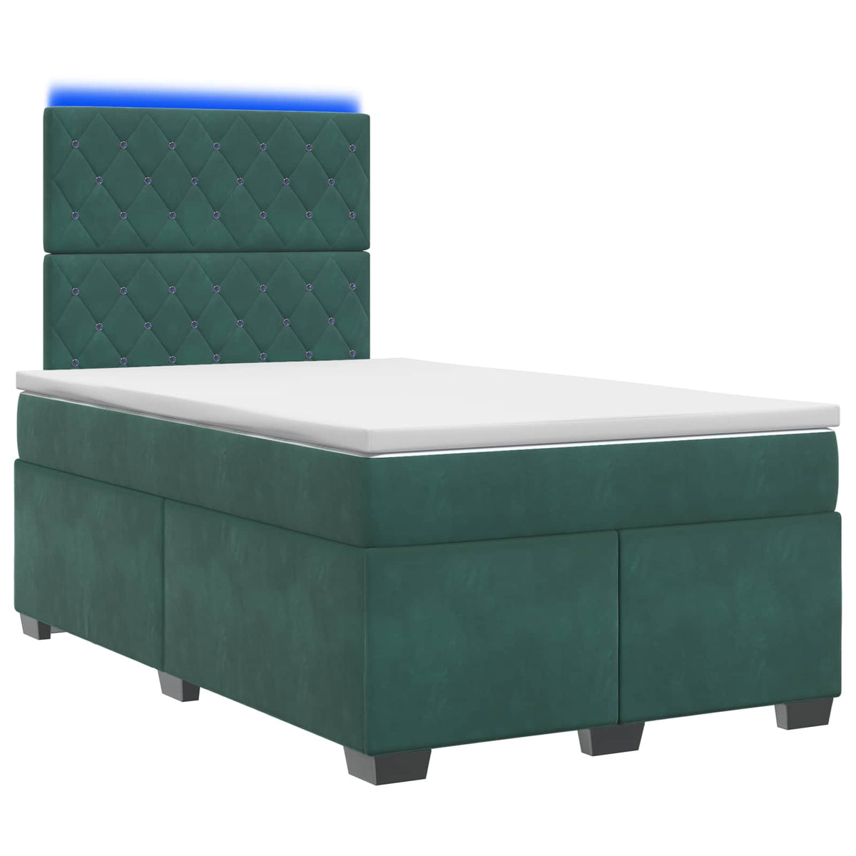 Boxspringbed met matras Donkergroen 120 x 200 cm Fluweel is nu te koop bij PeponiXL, paradijselijk wonen!